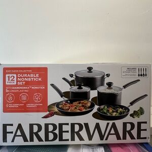 Farberware Easy Clean Nonstick Cookware Set - Black
